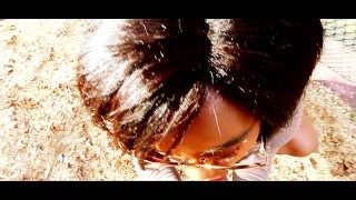 Teen Poser Gets Lucky & Fucks Mature Ebony At Community Park -Cum In Mouth