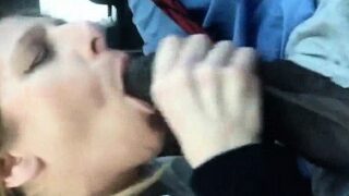 Eager Mature eating a big black cock