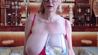 Big Boobed Blonde Masturbates With A Dildo In The Bathroom
