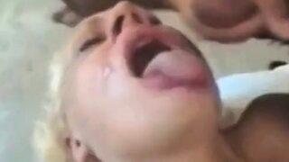 granny rims and gets spunked on