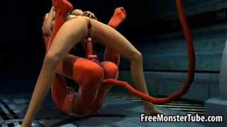 Busty 3D cartoon redhead babe fucked by Satan