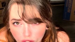 Amateur redhead girlfriend blowjob and anal with creampie