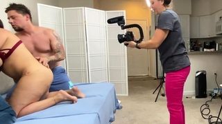 Chubby slut penetrated in threesome